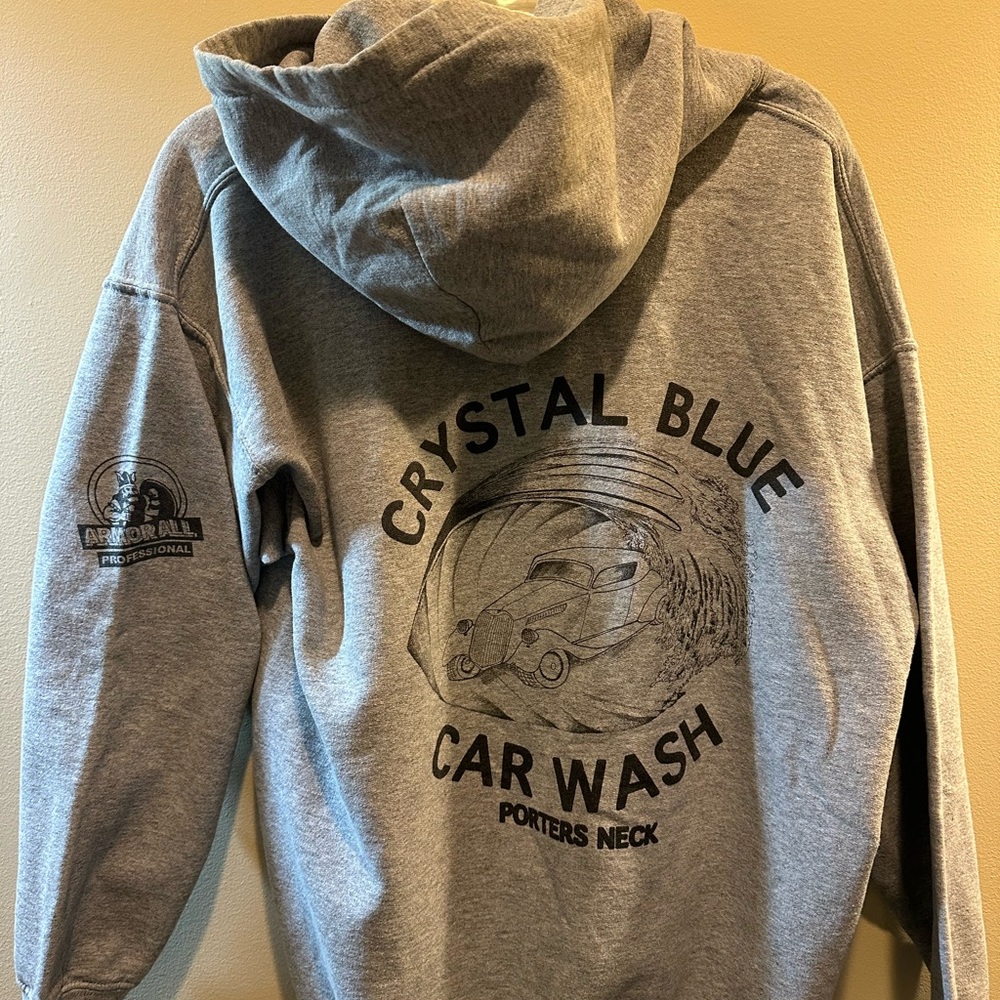 Crystal Blue Car Wash Grey Hoodie